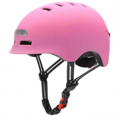 LED scooter helmet in pink, side view