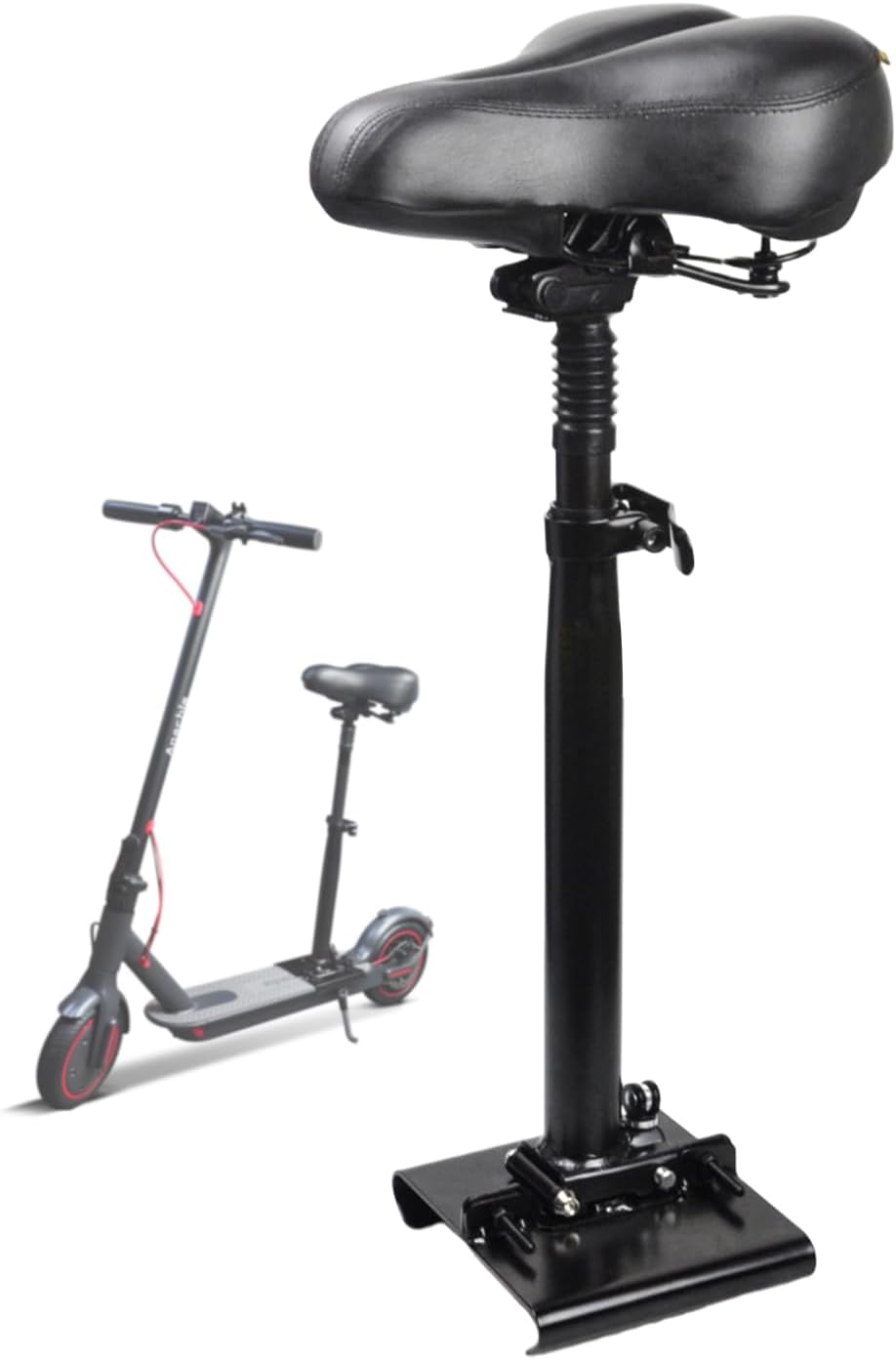 The adjustable seat shown beside the scooter it fits