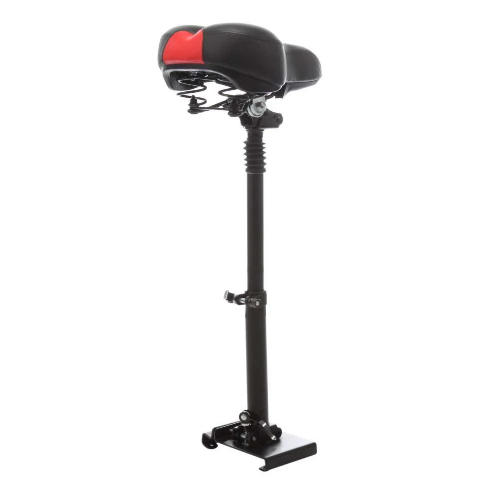 Adjustable scooter seat with its red rear reflector