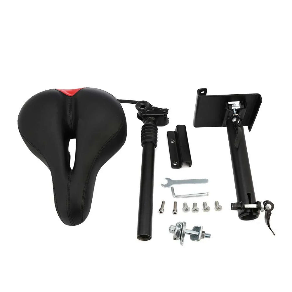 The seat with all its fittings and assembly tools laid out