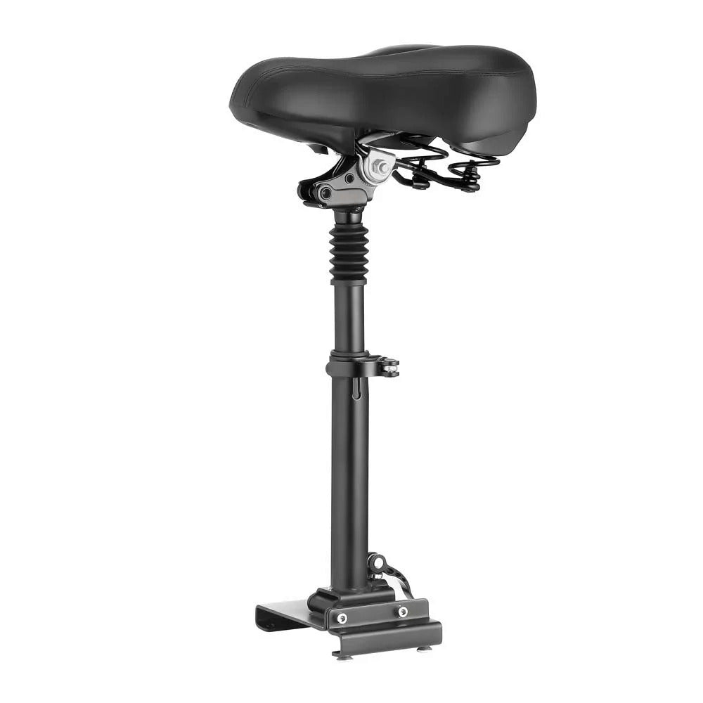 Adjustable scooter seat with its sprung post and base plate