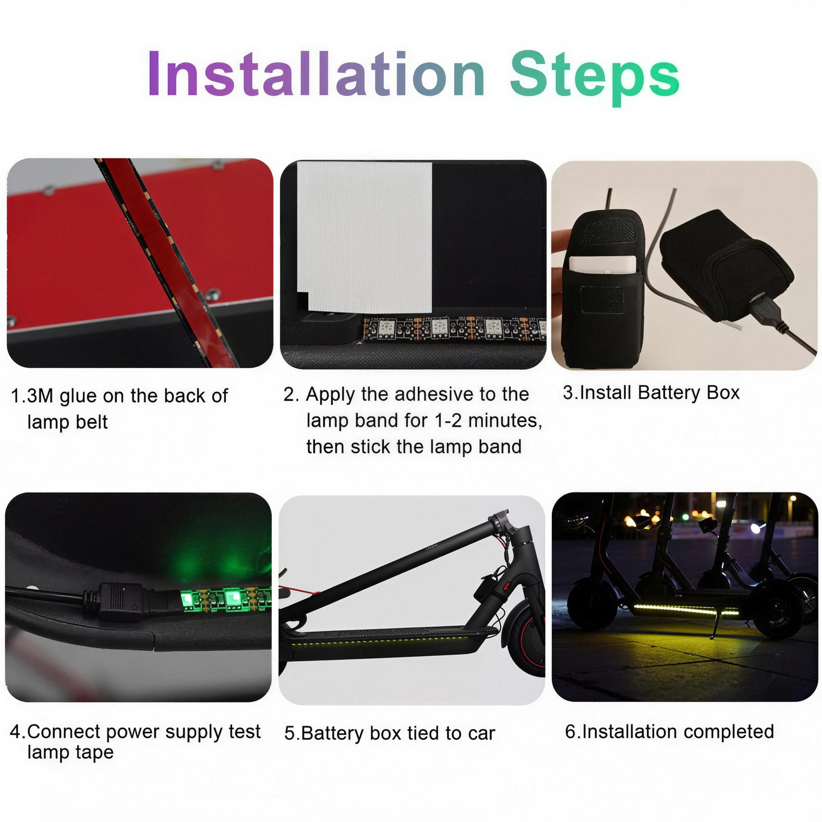 Six-step guide to fitting the LED strip lights