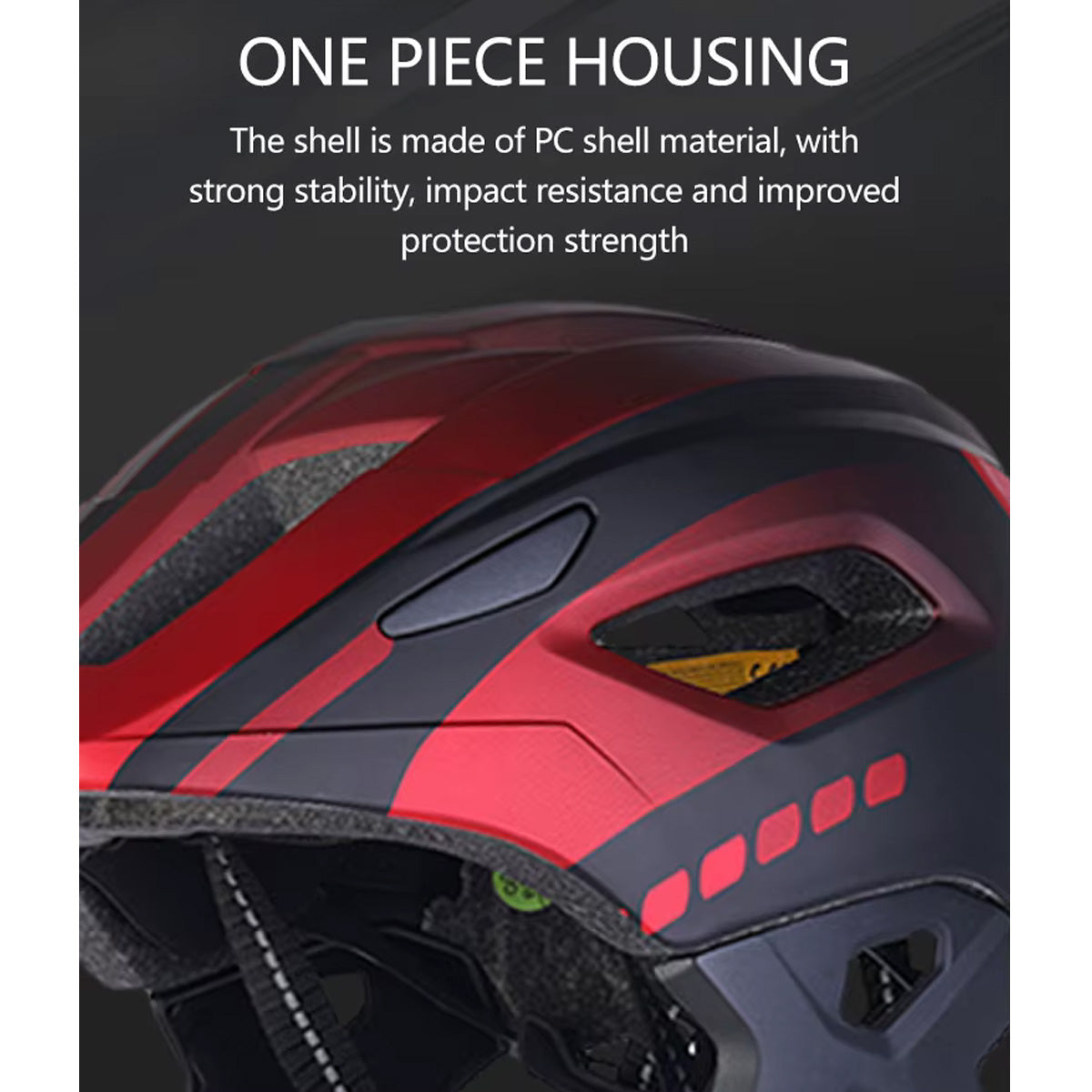 One-piece PC shell construction for impact resistance