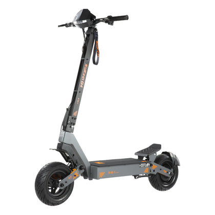 KuKirin G4 2026 electric scooter, front three-quarter view showing the deck, front wheel and folding stem