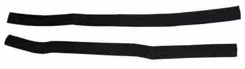 Two black hoverkart replacement straps laid out