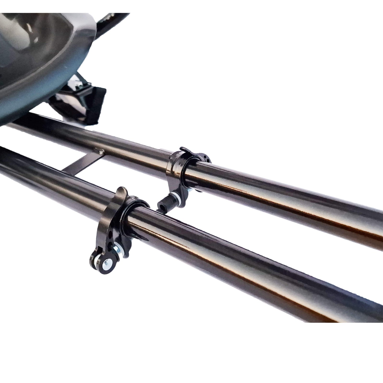 Close-up of the hoverkart's adjustable frame bars